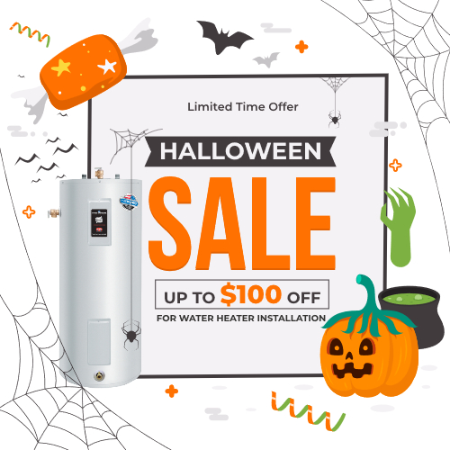 🎃 Halloween Special: $100 Off Water Heater Installation! 🎃